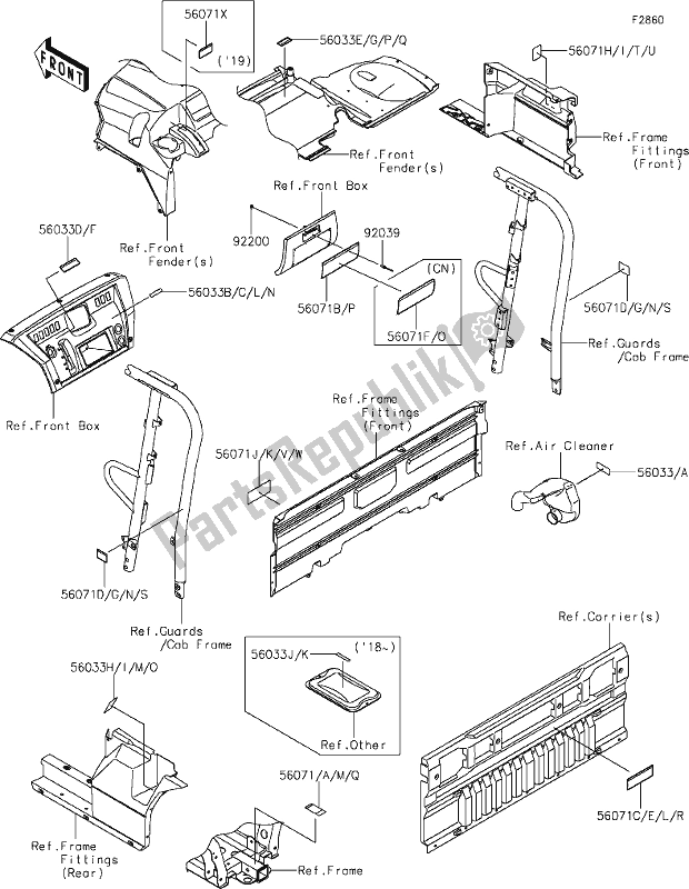 All parts for the 59-1labels of the Kawasaki KAF 1000 Mule Pro-dx 2020