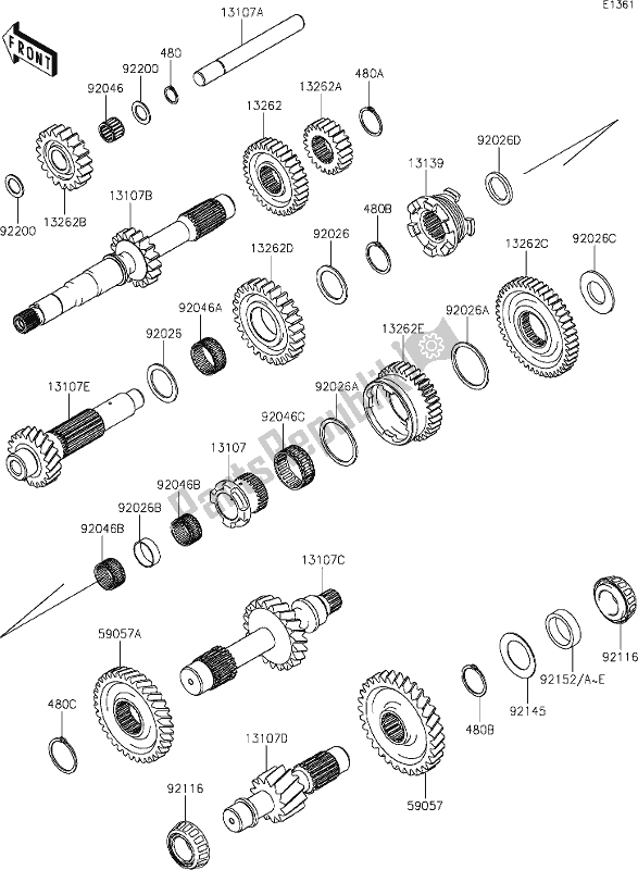 All parts for the 7 Transmission of the Kawasaki KAF 1000 Mule Pro-dx 2020