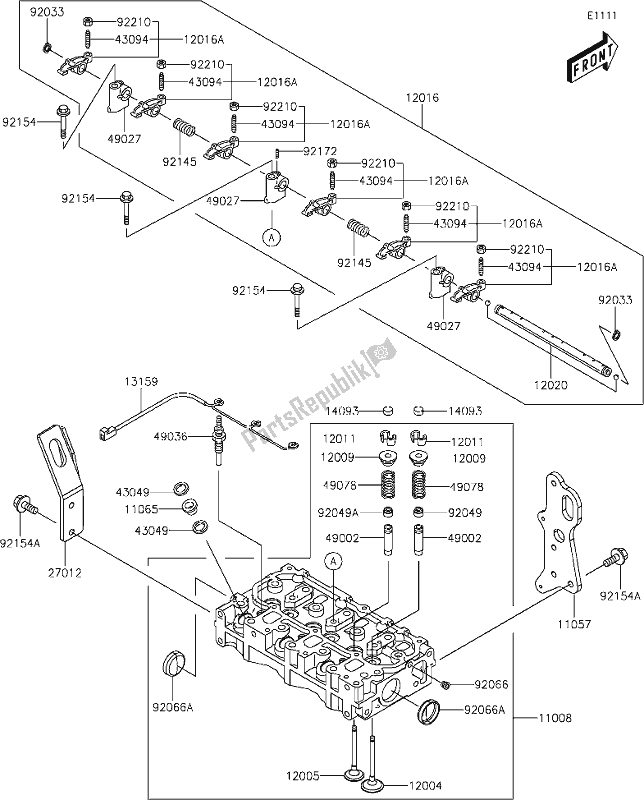 Wszystkie części do 1 Cylinder Head Kawasaki KAF 1000 Mule Pro-dx 2021