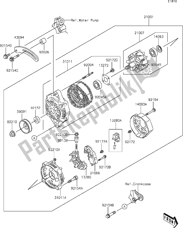 All parts for the 18 Generator of the Kawasaki KAF 1000 Mule Pro-dx 2021