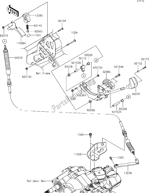 All parts for the 25 Control of the Kawasaki KAF 1000 Mule Pro-dx 2021