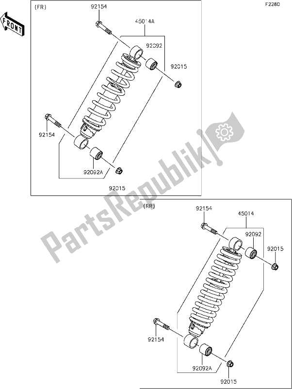 Todas las partes para 39 Shock Absorber(s) de Kawasaki KAF 1000 Mule Pro-dx 2021