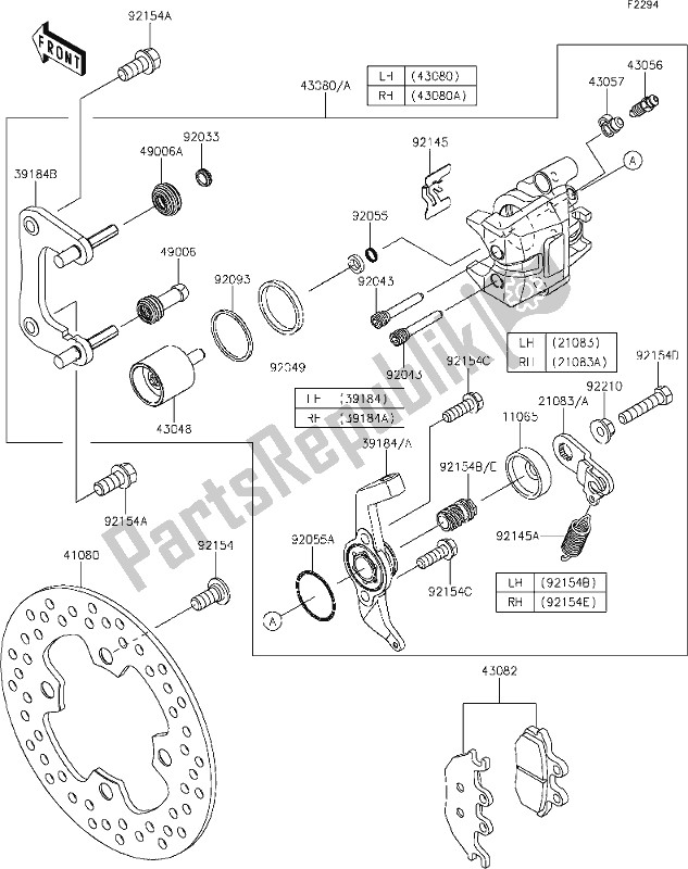 All parts for the 41 Rear Brake of the Kawasaki KAF 1000 Mule Pro-dx 2021