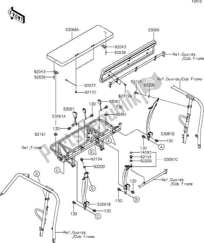 All parts for the 45 Seat of the Kawasaki KAF 1000 Mule Pro-dx 2021