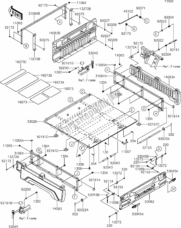 All parts for the 46 Carrier(s) of the Kawasaki KAF 1000 Mule Pro-dx 2021