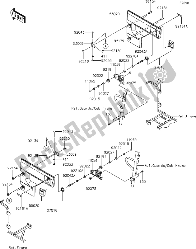 All parts for the 51 Door of the Kawasaki KAF 1000 Mule Pro-dx 2021