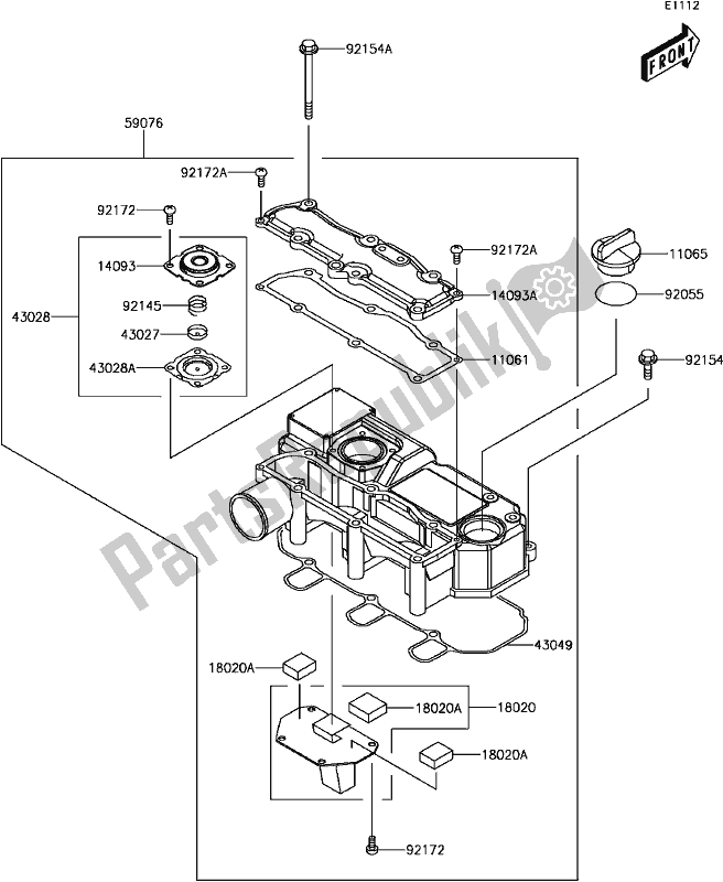 Todas as partes de B-4 Cylinder Head Cover do Kawasaki KAF 1000 Mule Pro-dx EPS Diesel 2017