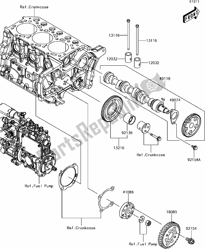 Todas las partes para B-7 Valve(s)/camshaft(s) de Kawasaki KAF 1000 Mule Pro-dx EPS Diesel 2017