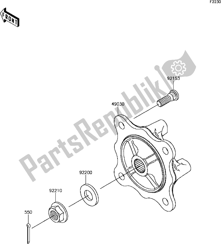 Todas as partes de E-13front Hubs/brakes do Kawasaki KAF 1000 Mule Pro-dx EPS Diesel 2017