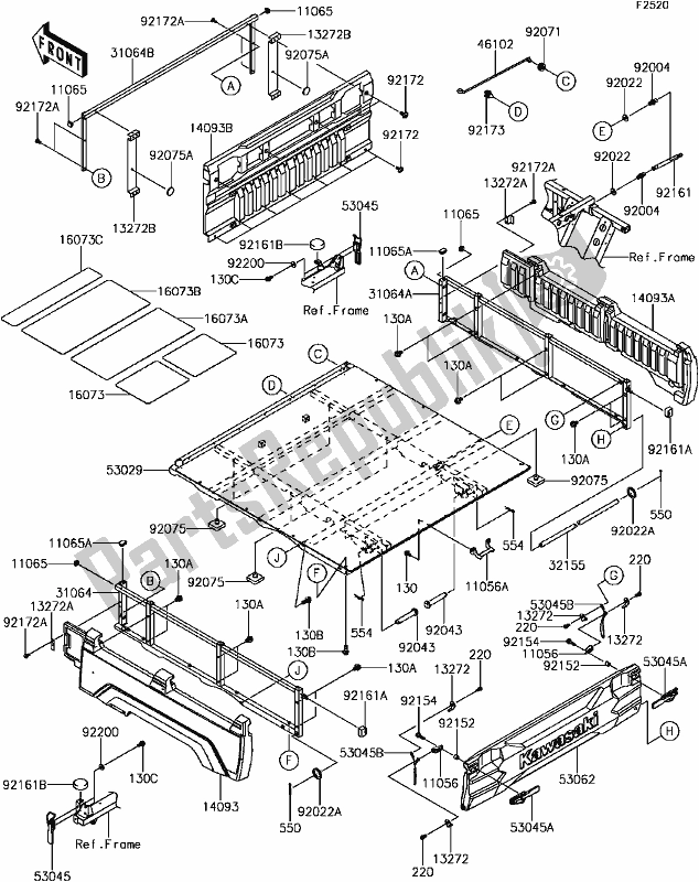 All parts for the F-12carrier(s)(1/2) of the Kawasaki KAF 1000 Mule Pro-dx EPS Diesel 2017