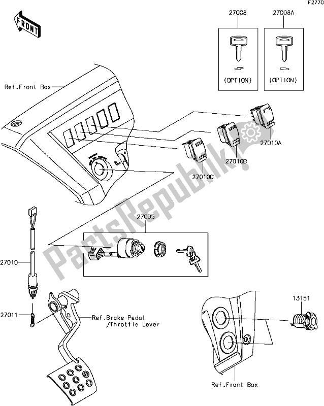 Tutte le parti per il G-9 Ignition Switch del Kawasaki KAF 1000 Mule Pro-dx EPS Diesel 2017