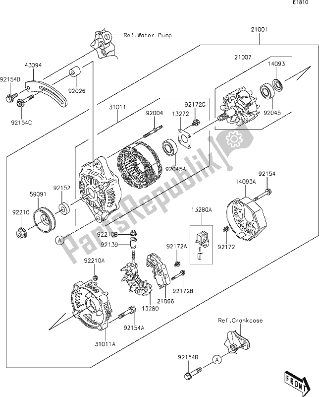 All parts for the 18 Generator of the Kawasaki KAF 1000 Mule Pro-dxt 2021