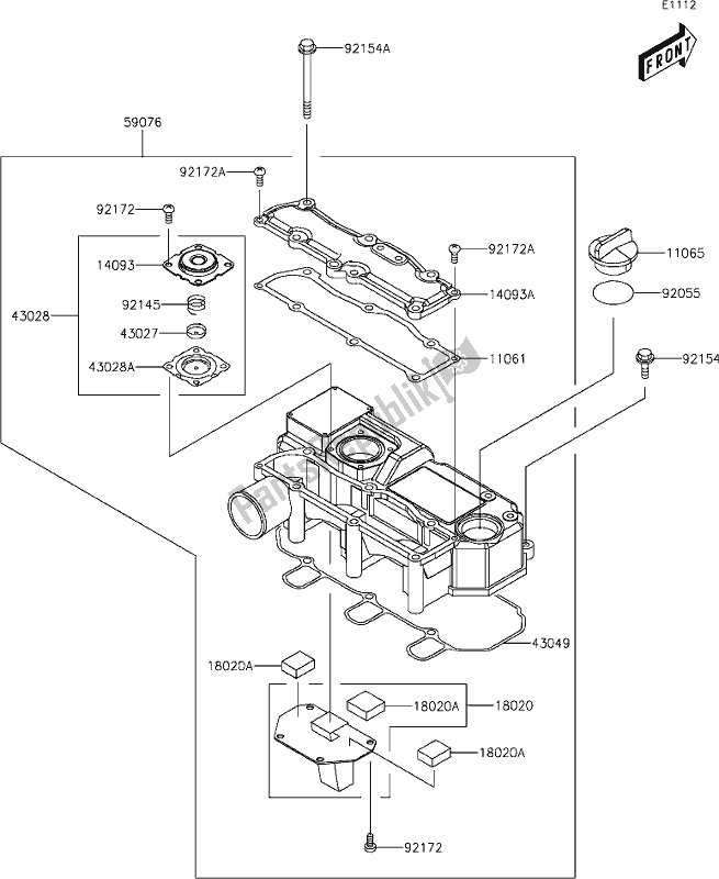 All parts for the 2 Cylinder Head Cover of the Kawasaki KAF 1000 Mule Pro-dxt 2021