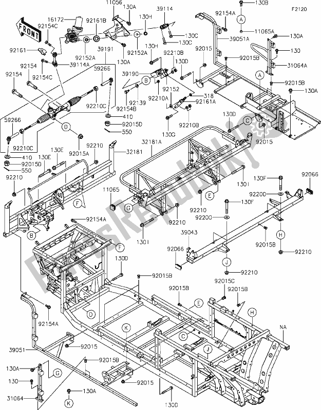 All parts for the 26 Frame of the Kawasaki KAF 1000 Mule Pro-dxt 2021