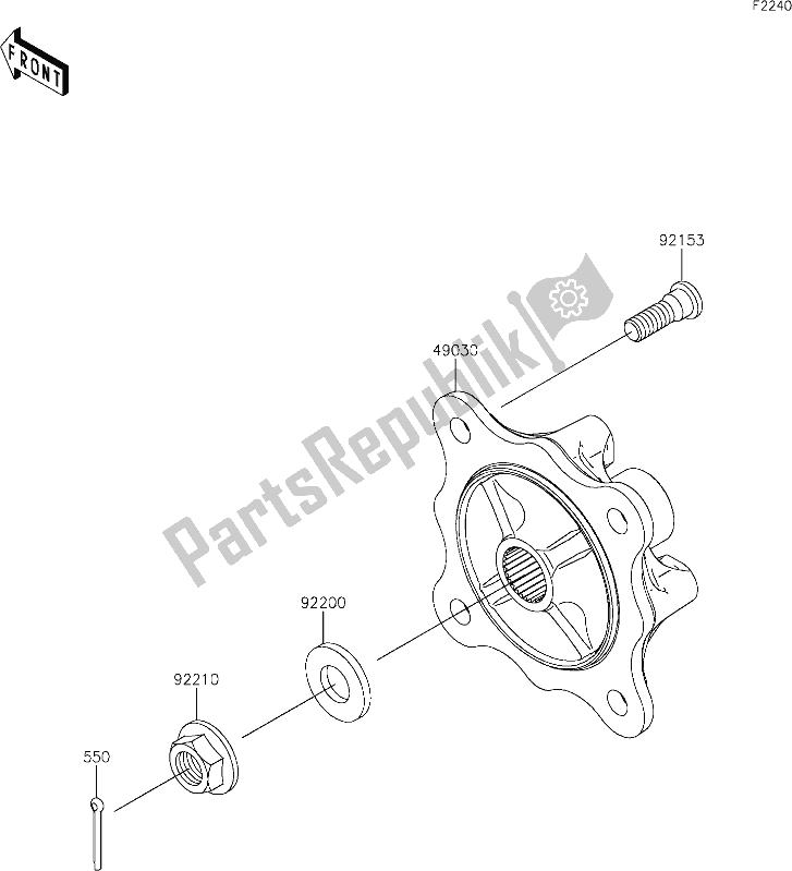 All parts for the 36 Rear Hubs/brakes of the Kawasaki KAF 1000 Mule Pro-dxt 2021