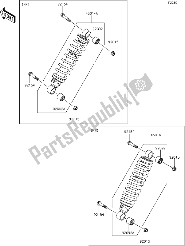 Toutes les pièces pour le 39 Shock Absorber(s) du Kawasaki KAF 1000 Mule Pro-dxt 2021