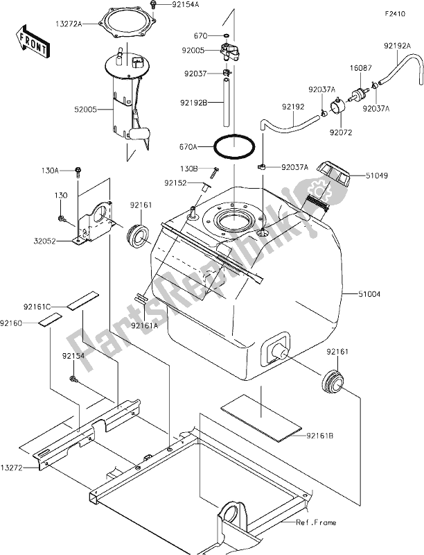 All parts for the 43 Fuel Tank of the Kawasaki KAF 1000 Mule Pro-dxt 2021