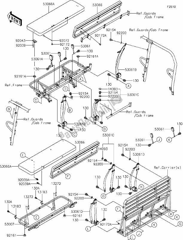 All parts for the 45 Seat of the Kawasaki KAF 1000 Mule Pro-dxt 2021