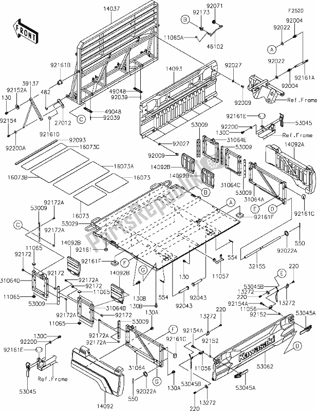 All parts for the 46-1carrier(s) of the Kawasaki KAF 1000 Mule Pro-dxt 2021