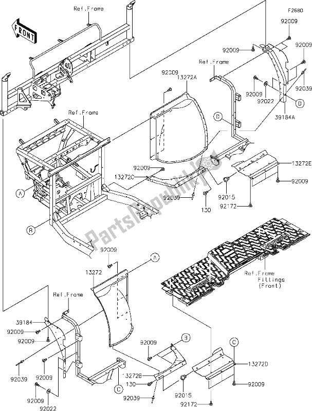 All parts for the 49 Guard(s) of the Kawasaki KAF 1000 Mule Pro-dxt 2021