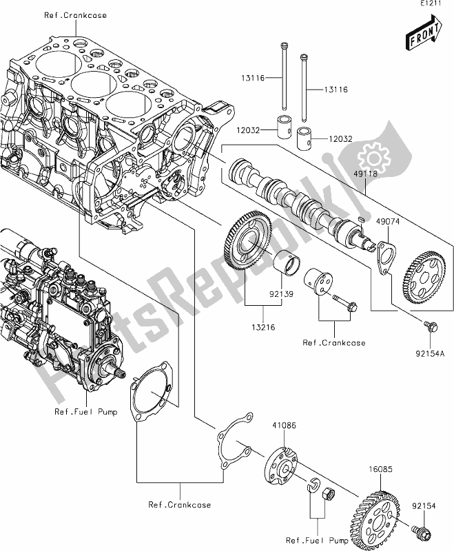 All parts for the 5 Valve(s)/camshaft(s) of the Kawasaki KAF 1000 Mule Pro-dxt 2021