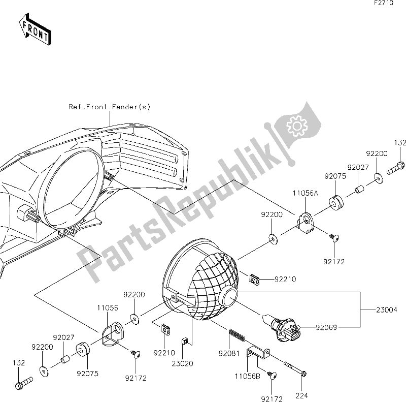 Alle onderdelen voor de 52 Headlight(s) van de Kawasaki KAF 1000 Mule Pro-dxt 2021