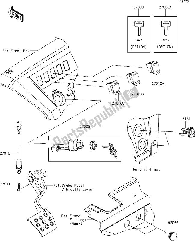 Toutes les pièces pour le 56 Ignition Switch du Kawasaki KAF 1000 Mule Pro-dxt 2021