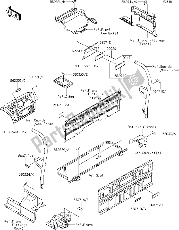 All parts for the 58-1labels of the Kawasaki KAF 1000 Mule Pro-dxt 2021