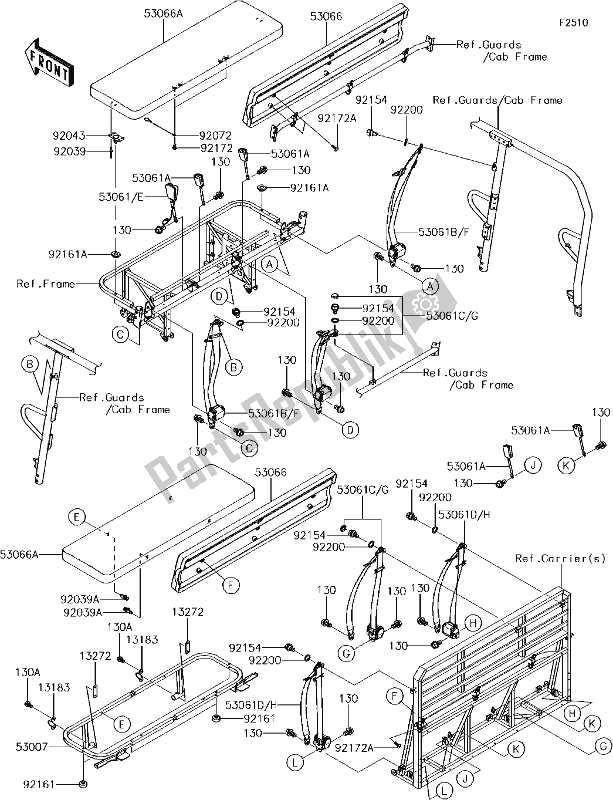 Alle onderdelen voor de 46 Seat van de Kawasaki KAF 1000 Mule Pro-dxt EPS 2017