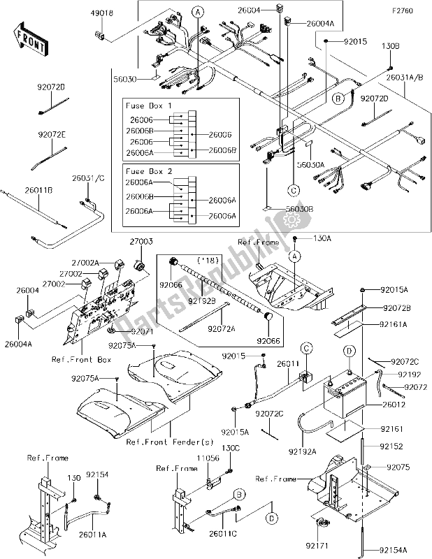 Tutte le parti per il 56-1chassis Electrical Equipment del Kawasaki KAF 1000 Mule Pro-dxt EPS 2017