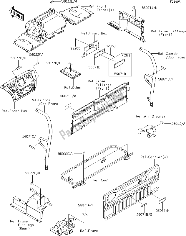 All parts for the 60-1labels(bjf) of the Kawasaki KAF 1000 Mule Pro-dxt EPS 2017