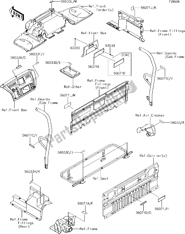 All parts for the 60 Labels(bjf) of the Kawasaki KAF 1000 Mule Pro-dxt EPS 2017