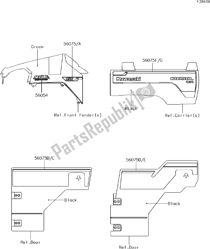 Wszystkie części do 63 Decals(green)(bjf) Kawasaki KAF 1000 Mule Pro-dxt EPS 2017
