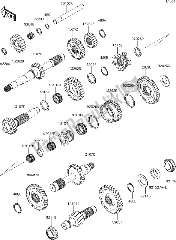 All parts for the 7 Transmission of the Kawasaki KAF 1000 Mule Pro-dxt EPS 2017