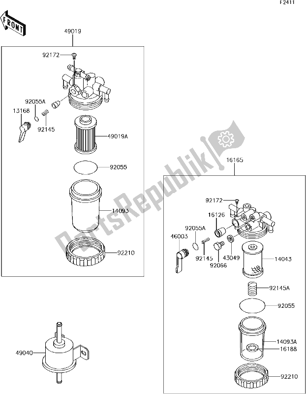 Toutes les pièces pour le 45 Fuel Filter du Kawasaki KAF 1000 Mule Pro-dxt EPS 2018