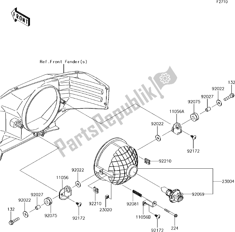 Toutes les pièces pour le 53 Headlight(s) du Kawasaki KAF 1000 Mule Pro-dxt EPS 2018