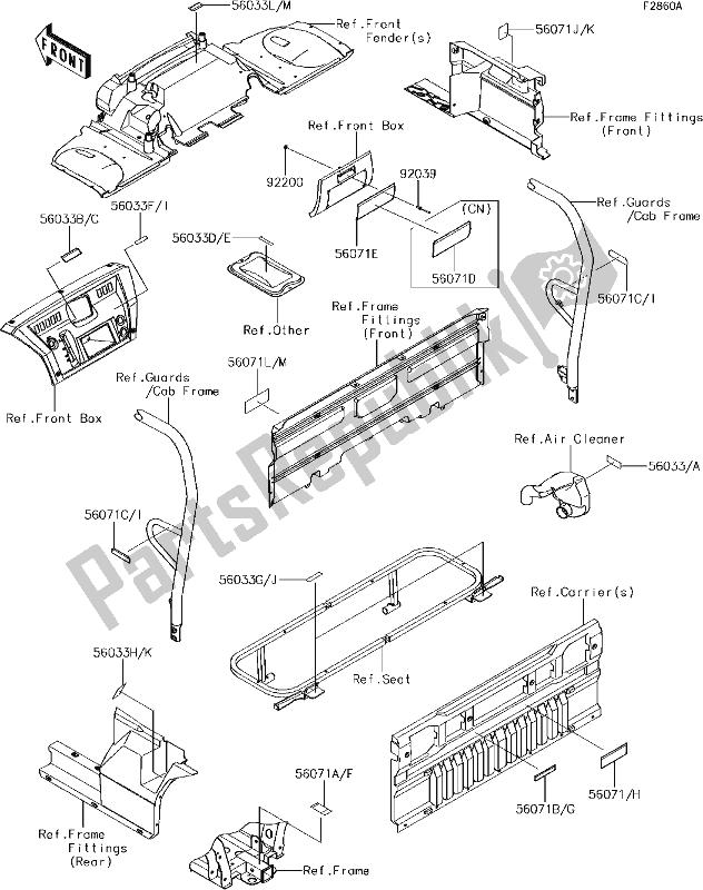 All parts for the 60-1labels(bjf) of the Kawasaki KAF 1000 Mule Pro-dxt EPS 2018