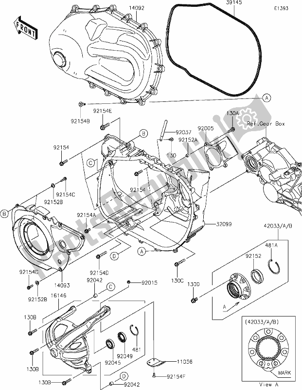 Alle onderdelen voor de 11 Converter Cover van de Kawasaki KAF 1000 Mule Pro-dxt EPS 2019