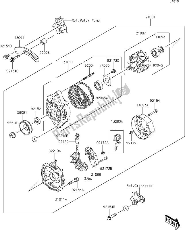 All parts for the 18 Generator of the Kawasaki KAF 1000 Mule Pro-dxt EPS 2019