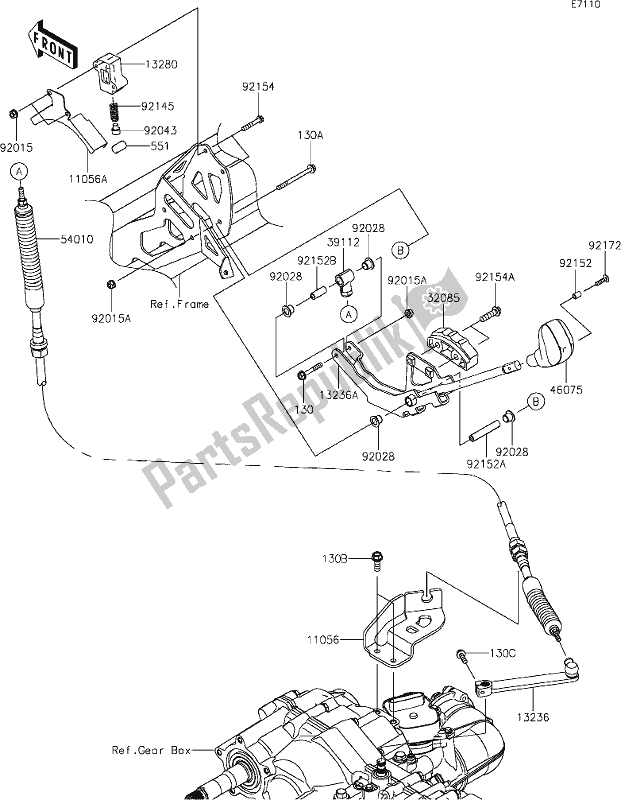 All parts for the 25 Control of the Kawasaki KAF 1000 Mule Pro-dxt EPS 2019