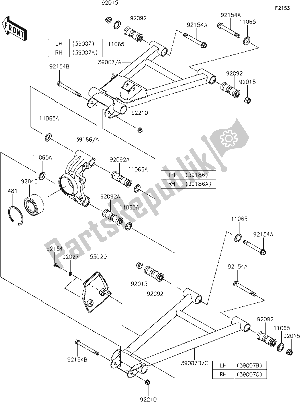 All parts for the 32 Rear Suspension of the Kawasaki KAF 1000 Mule Pro-dxt EPS 2019