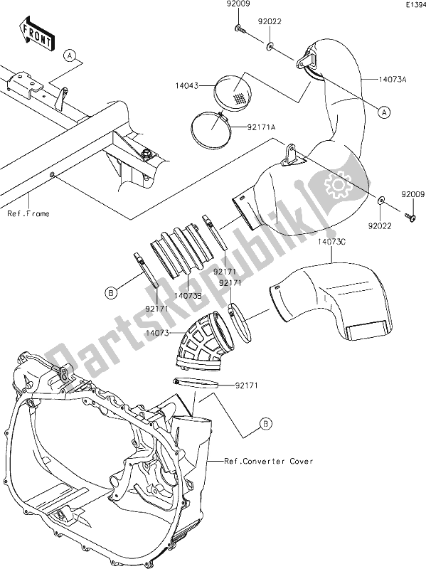 All parts for the 12 Air Cleaner-belt Converter of the Kawasaki KAF 1000 Mule Pro-dxt EPS 2020