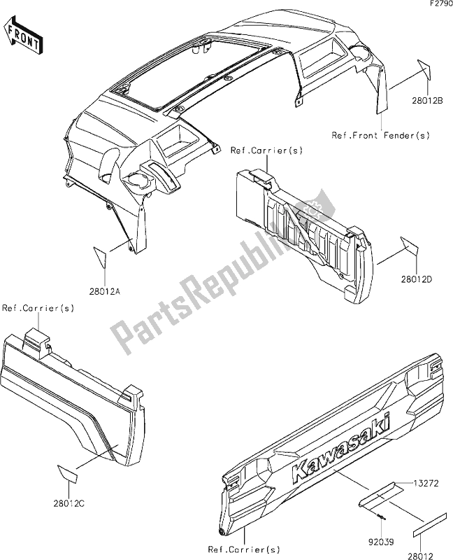 All parts for the 58 Reflectors(cn) of the Kawasaki KAF 1000 Mule Pro-dxt EPS 2020