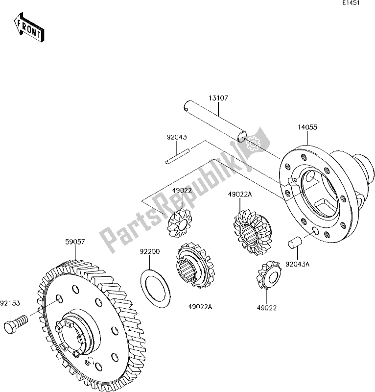 Todas las partes para 14 Differential de Kawasaki KAF 400 Mule SX 2017