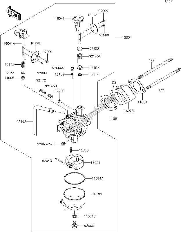 Tutte le parti per il 16 Carburetor del Kawasaki KAF 400 Mule SX 2017