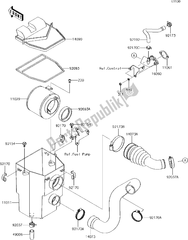 Tutte le parti per il 2 Air Cleaner del Kawasaki KAF 400 Mule SX 2017