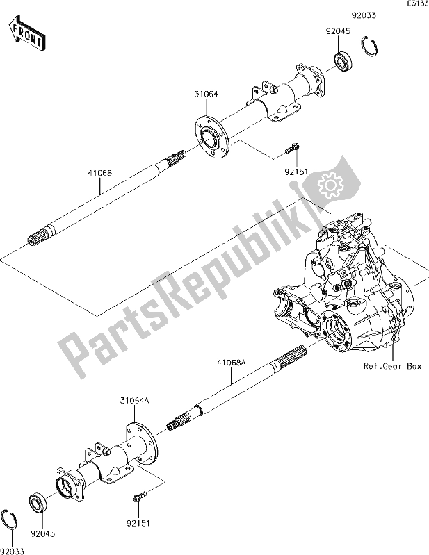 All parts for the 21 Rear Axle of the Kawasaki KAF 400 Mule SX 2017