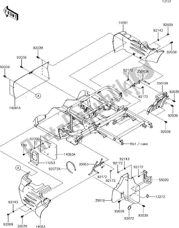 Tutte le parti per il 26 Frame Fittings(rear) del Kawasaki KAF 400 Mule SX 2017