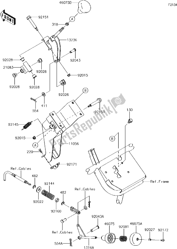 Alle onderdelen voor de 27 Shift Lever(s) van de Kawasaki KAF 400 Mule SX 2017