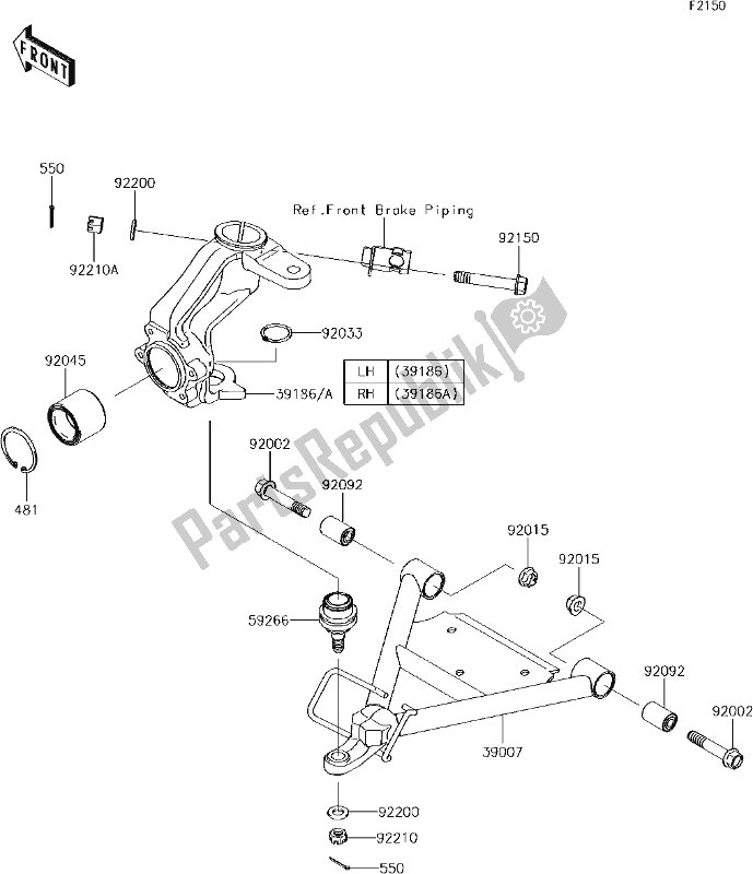 All parts for the 29 Suspension of the Kawasaki KAF 400 Mule SX 2017